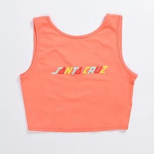 Santa Cruz Strip Coral Tank Crop Top